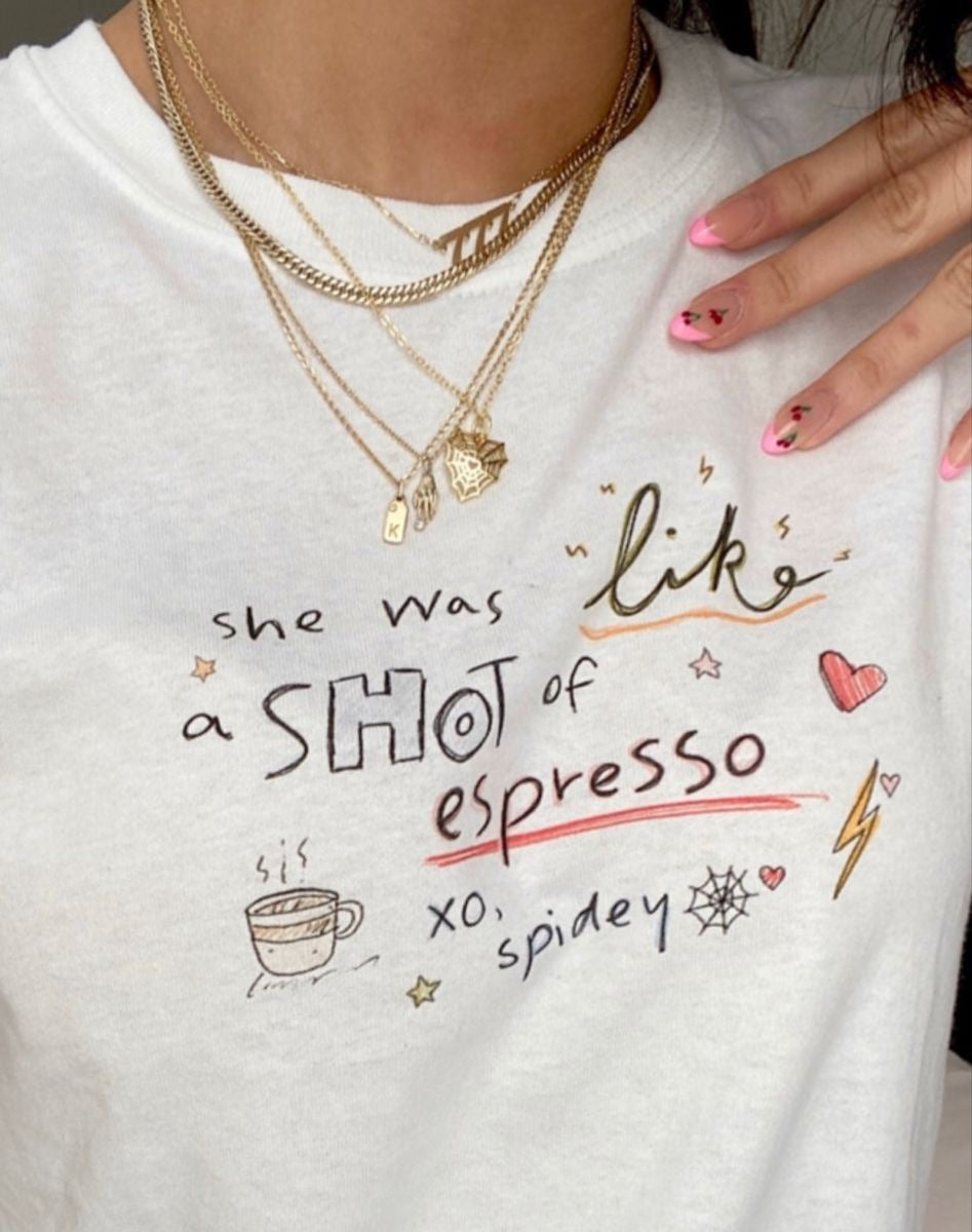 Hand Painted Espresso Oversized Tshirt